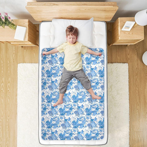 siphylline 52" 34" Blue Round Flower Spring Extra Large Resuable Changing Pad Covers Highly Absorbent Potty Training