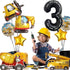 DUNSEO 3rd Construction Truck Balloons for Boys Birthday Party Supplies - Tractor Themed Decorations and Favors