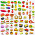 LanMa 70PCS Cute Food Erasers Set for Kids, Fruit Desserts Cake Puzzle, Classroom Prizes Party Gifts