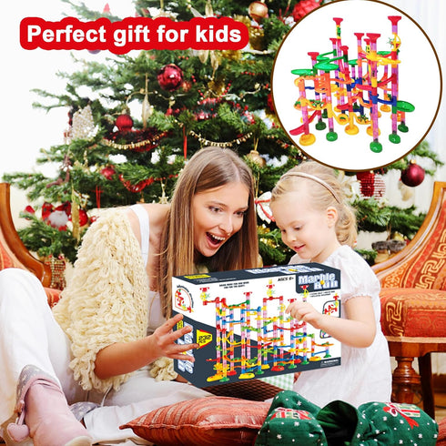 232 PCS Marble Run Premium Set - STEM Educational Building Block Toy with 45 Marbles for Kids