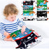 Tummy Time Baby Mirror Toys 0-6 6-12 Months, High Contrast Infant Toys with Crinkle Cloth Book and Teether