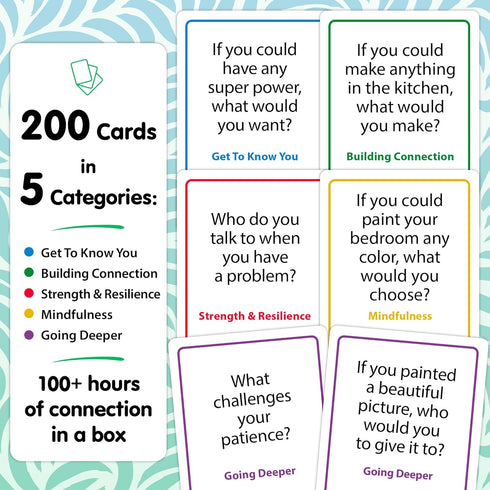 200 Safe, Trauma-Informed Conversation Starter Cards for Stronger Families - Build Support, Trust and Connection While