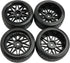 4PCS 12mm Hub Wheels for 1:10 RC Drift Cars, 62mm Hard Plastic On Road Racing Tires (Black)