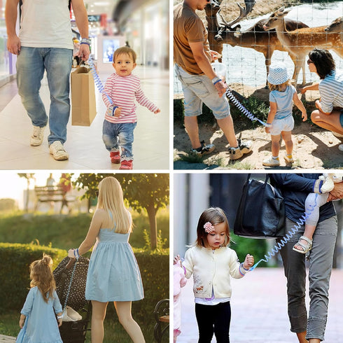 Zooawa Toddler Leash, Anti Lost Wrist Link with Magnetic Lock for 2-4 Years Old Boys Girls - Blue