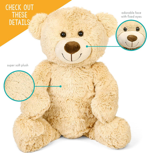 BenBen 20 Inch Brown Teddy Bear Stuffed Animal, Soft Plush Toy, Gift for Baby Shower, Easter Decorations