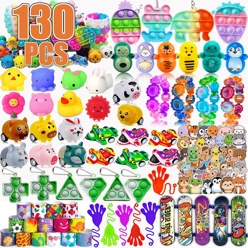 Pebatoor 130 Pcs Party Favors for Kids, Easter Basket Egg Fillers, Treasure Box