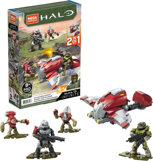 Mega Construx Halo Hijacked Ghost Vehicle, Halo Infinite Construction Set, Building Toys for Kids