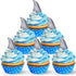 Blulu 36 Pcs Shark Fin Cupcake Toppers, Ocean Animals Theme Party Picks for Baby Shower, Birthday, Summer Decorations