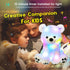 11'' Hopearl LED Musical Stuffed Polar Bear Lighting Up Singing Plush Toy Adjustable Volume Lullaby Animated Soothe
