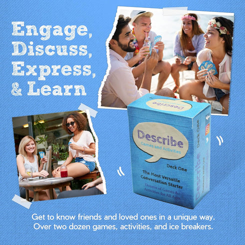 Describe Cards - Deck One Conversation Cards for Families, Therapy, and School, 300+ Questions