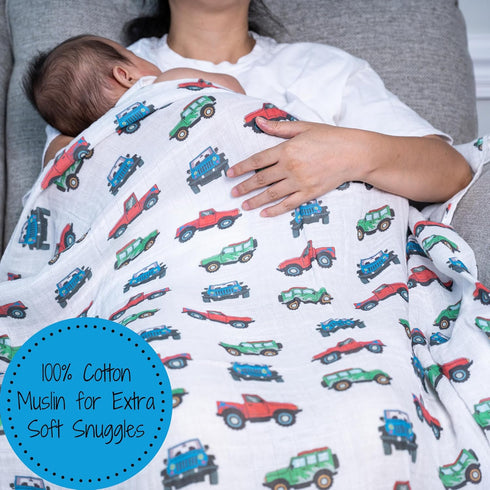 100% 47 47 Inches, LollyBanks Muslin Swaddle Blankets, Cotton Baby Boy Blanket x Soft Baby Swaddle Breathable, Muslin