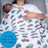 100% 47 47 Inches, LollyBanks Muslin Swaddle Blankets, Cotton Baby Boy Blanket x Soft Baby Swaddle Breathable, Muslin