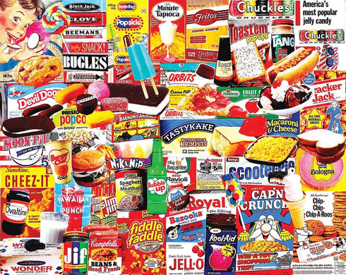White Mountain 1000 Piece Jigsaw Puzzle - Things I Ate As A Kid Collage Puzzle