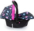 18 Inch 3+ Bayer Doll Car Seat for Dolls, Toy Car Seat with Sun Canopy, Turquoise Pink Stars, Ages