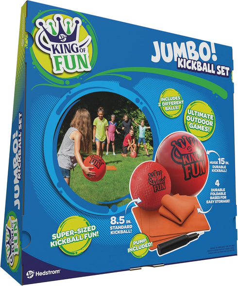 Hedstrom Jumbo Oversized Kickball Set, King of Fun, Red
