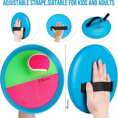 Toss and Catch Ball Set, Upgraded Beach Toys Outdoor Games for Kids Ages 3-12, Paddle Catch Toy Games for Family Gifts