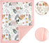 4-Piece Set Set Crib Bedding for Girls, Pink Baby Girl Bedding with Super Soft Crib Skirt, Reversible Baby Quilt, Crib