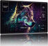 Blue Wolf MTG Playmat, 24 x 14 inches, Card Playmat Stitched with Magic Zones for TCG and Board Games, Mousepad