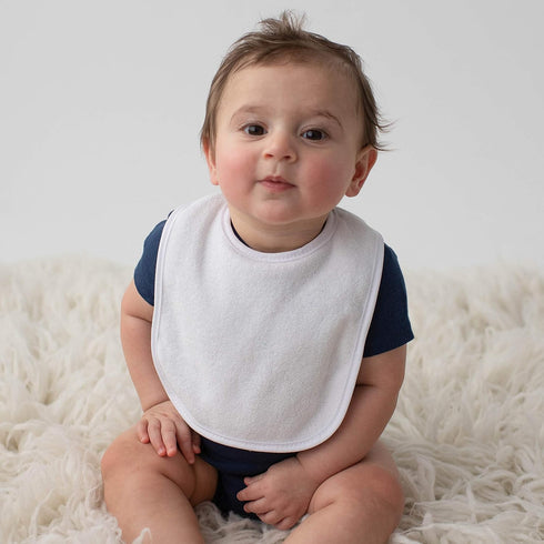 Neat Solutions 2-Ply Knit Terry Feeder Bibs, Solid Color, White, 10 Count (Pack of 1)
