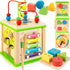 Wooden 7-in-1 Activity Cube, Montessori Toys for 1 2 3 Year Old Toddlers, Educational Developmental Toys
