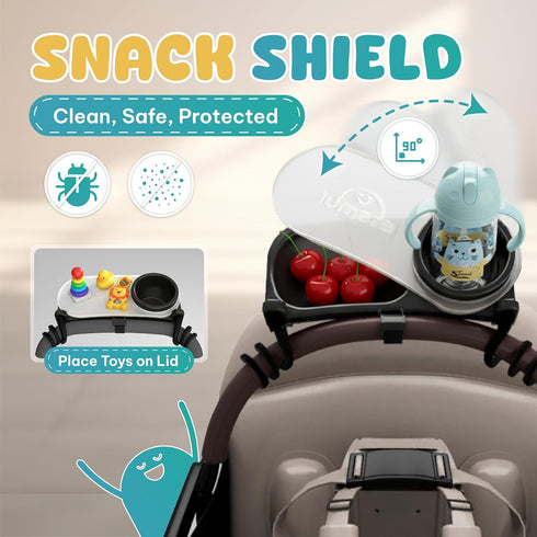 2 1 Universal Stroller Snack Tray with Cup Holder in - Stroller Tray Attachment for Baby & Toddler - Baby Stroller