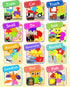 Yetonamr Wooden Toddler Puzzles - 12 Pack Jigsaw Montessori Educational Toys for 1-3 Years Old Boys Girls