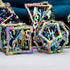 ARUOHHA Rainbow Hollow DND Dice Set, 7PCS Metal Polyhedral Dice for Dungeons and Dragons with Gift Box D20 D12 D10 D8