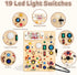 1-3,Montessori 1 2 3 LED Busy Board for Toddlers Toy with Key Switch, Light Up Wood Activity Sensory Board for Fine