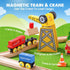 55PCS Set 3-7, Tiny Land Wooden Train - Compatible with Major Brand Tracks, Educational Toy for Toddlers & Kids Ages
