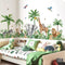 decalmile Large Safari Animals Tropical Tree Wall Decals Jungle Animals Giraffe Elephant