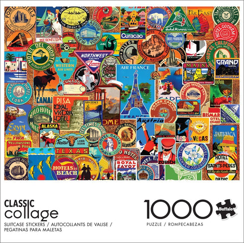 Buffalo Games - Lewis T Johnson - Suitcase Stickers - 1000 Piece Jigsaw Puzzle for Adults Challenging Puzzle Perfect for Game Nights - Finished Puzzle Size is 26.75 x 19.75