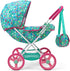 Baby Alive: Deluxe Classic Doll Pram - Green, Pink, Hearts, Accessory for Dolls Up to 18", Kids Toy