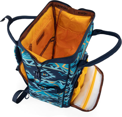 Backpack Daypack WG2204-9110NY Wrangler Aztec Organized Travel Baby Bag with Stroller Strap and Side Bottle Pockets