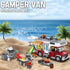 CSNRHG 924 Set Camping Van Construction Toy Pieces Building Block with Picnic Table Grill & Fire Scene Gift for Kids