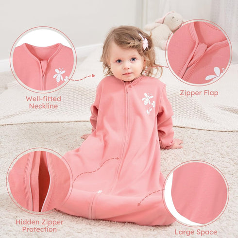 6-12 100% 2-Way 0.5 Yoofoss Baby Sleep Sack Months Long Sleeve Wearable Blanket Baby Cotton Zipper Tog Infants Sleeping