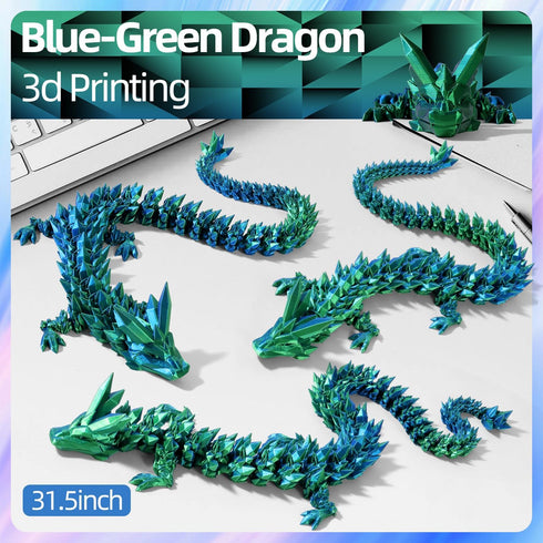TXB3DOK 31.5 3D 3D 3D Large Printed Dragon Bigger Fidget Animals Toys, Giant Flexible Articulated Fidget Toy, Huge