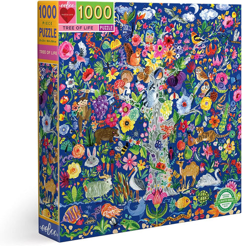 1000 23" 23" eeBoo Piece Puzzle - Tree of Life Jigsaw Puzzle for Adults, Square x Made with Recycled Board