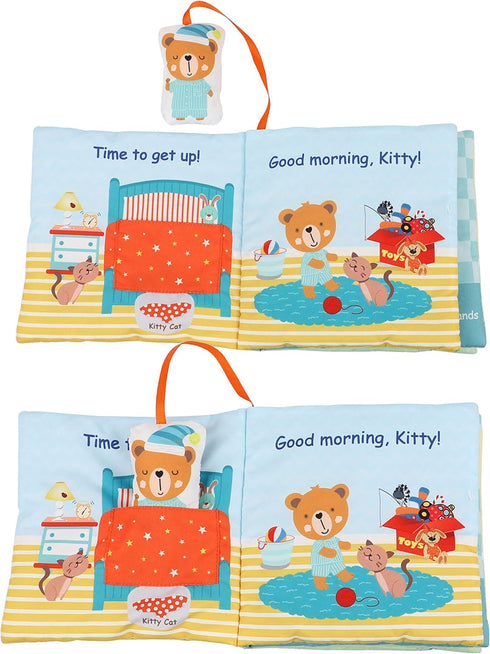 Teddy Bear Cloth Crinkle Books for Babies, Soft Tummy Time Mirror Toy, Gifts for Boys Girls Baby Shower, 0-3 Years