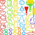 Playdough Tools with 40 Pcs Plastic Animal Shapes Cutters, 3 Pcs Basic Play Dough Tools