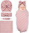 Cinaci 4pcs Dusty Pink Soft Nursery Newborn Baby Receiving Swaddle Blanket with