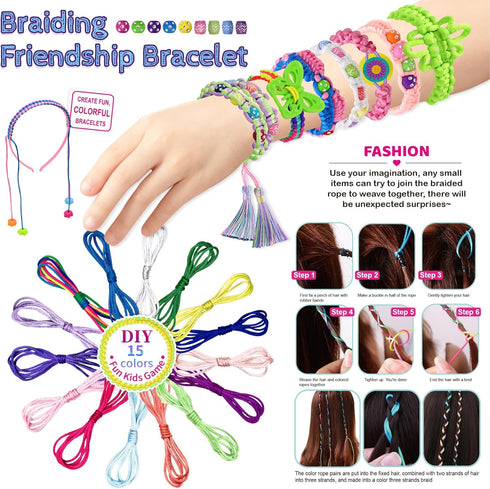 Friendship Bracelet Making Kit for Girls Ages 7-12 - DIY Arts and Crafts String Maker, Best Gift Ideas