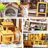 DIY Miniature House Kit, Tiny Pet Shop with Furniture & LED, 3D Dollhouse Building Kit for Adults and Teens