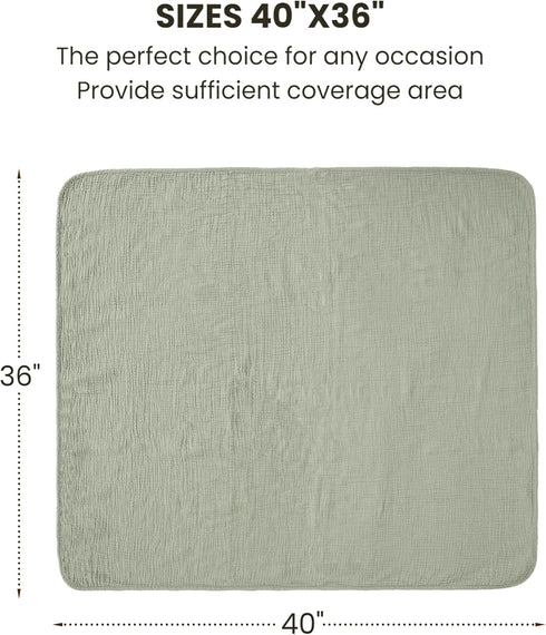 100% 40"x36"Rabbit Konssy Muslin Baby Blankets for Girls Boys, Cotton Crib Blanket for Baby Infant Toddler, Super Soft