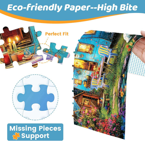 300 300 20.5 15 Pieces Puzzles for Adults | Camper Cat Jigsaw Puzzles | Large Piece Puzzle for Children Adults Seniors