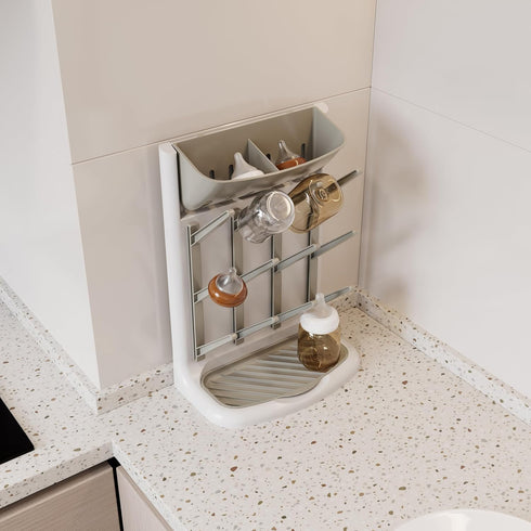Countertop IEEK Baby Bottle Drying Rack,Space Saving Drying Rack for Baby Accessory & Pump Parts,Suction Cup Wall