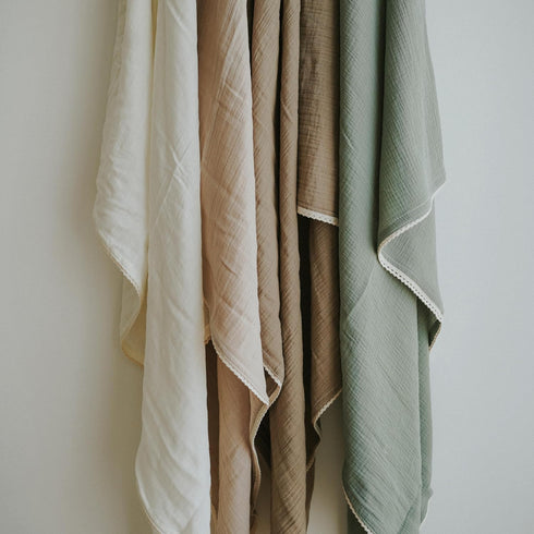 DORMIKID Muslin Baby Swaddle Blankets Organic Cotton Extra Soft Oeko-TEX Standard Newborn Swaddling Receiving Wrap
