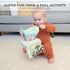 Fun Baby Tissue Box with Mirror, Soft Montessori Toy with Crinkle Paper & Fabric Tissues for Newborns 6-12+ Months