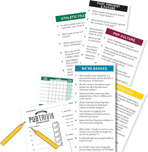 University Games Ultimate Pub Trivia Team Game for Adults - Pursuit of Trivial Knowledge, 4 or More Players, Ages 12+