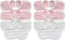 MUKIN Soft Cotton Muslin Baby Bibs 6 Pack | Adjustable Snap Closure