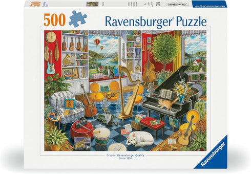 500 Ravensburger The Music Room Jigsaw Puzzle - Intricately Cut Pieces | Handcrafted in Germany Technology | Ideal
